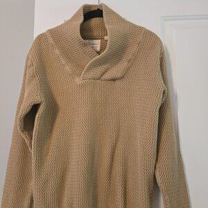 Mens Size Medium Tan Cotton Pullover from Original Weatherproof Vintage